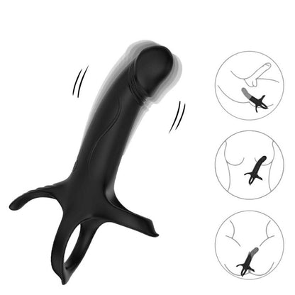 ARMONY - DILDO WITH RING & VIBRATOR REMOTE CONTROL BLACK ARMONY FOR HIM