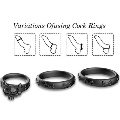 ARMONY - RINGS CALAVERA SILICONE BLACK - ToysByMonk