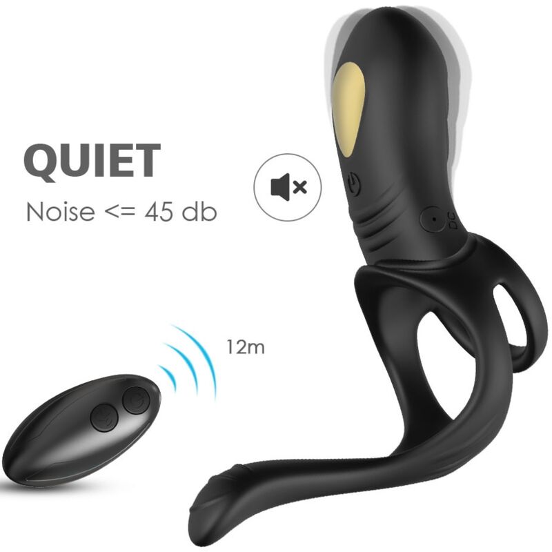 ARMONY - JOY JUMPER RING VIBRATOR FOR COUPLES & ANAL PLUG REMOTE CONTROL BLACK - ToysByMonk