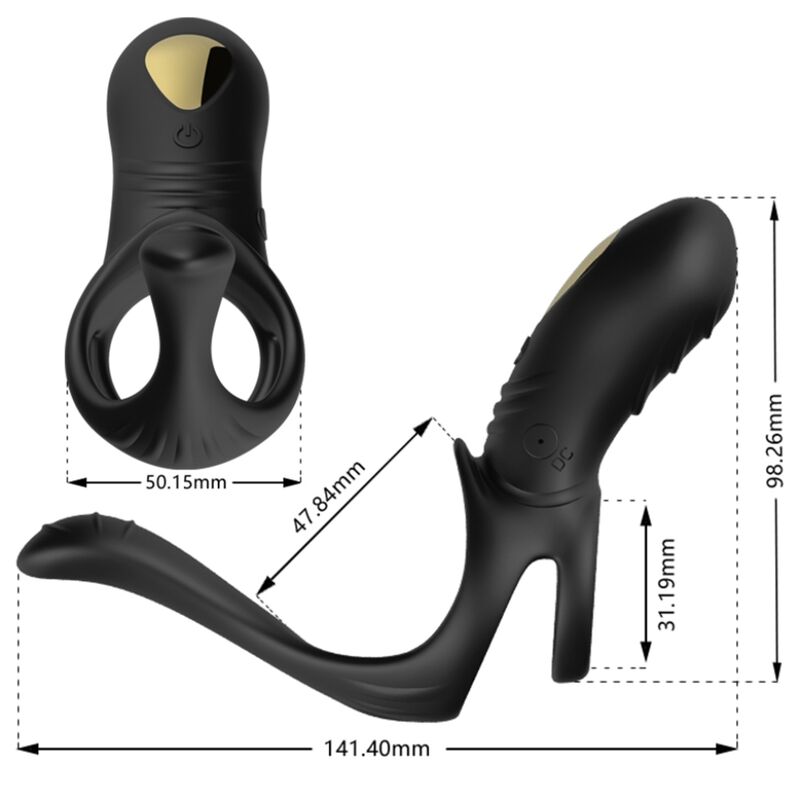 ARMONY - JOY JUMPER RING VIBRATOR FOR COUPLES & ANAL PLUG BLACK - ToysByMonk