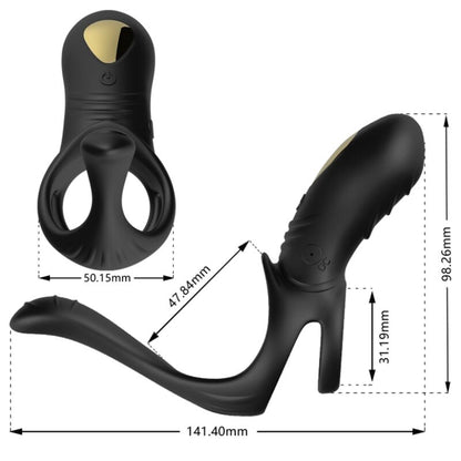 ARMONY - JOY JUMPER RING VIBRATOR FOR COUPLES & ANAL PLUG BLACK - ToysByMonk