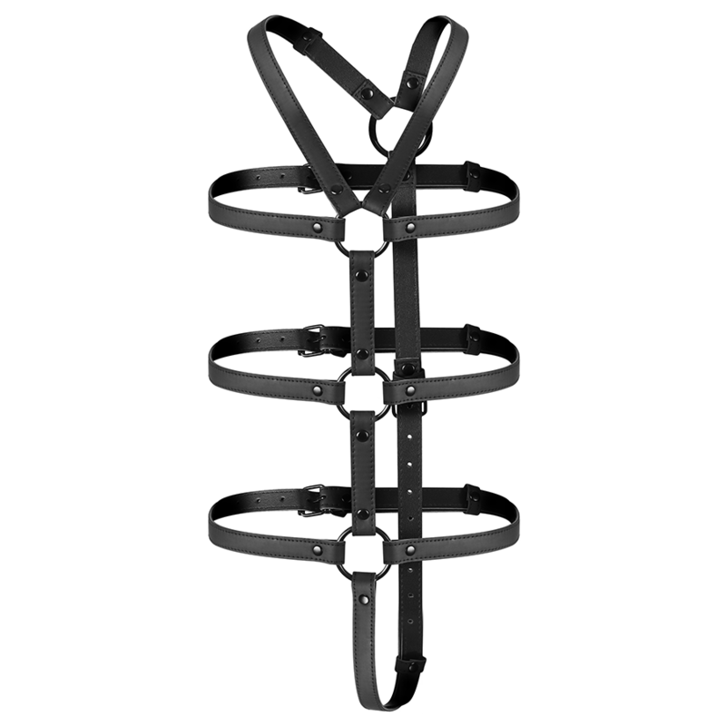 FETISH SUBMISSIVE BONDAGE - ADJUSTABLE HARNESS TORSO AND ARMS - ToysByMonk