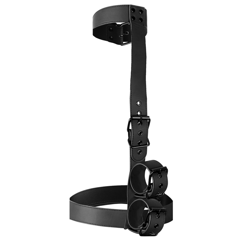 FETISH SUBMISSIVE BONDAGE - COLLAR & WRIST CUFFS BODY RESTRAINT SET - ToysByMonk