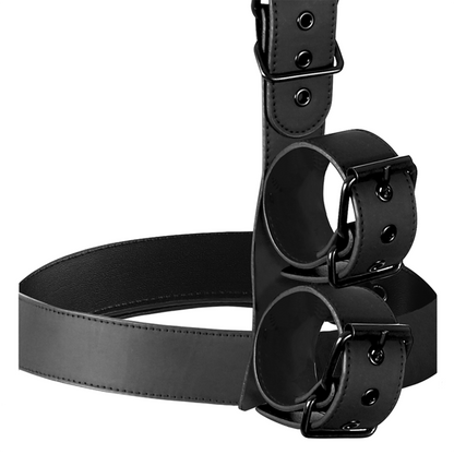 FETISH SUBMISSIVE BONDAGE - COLLAR & WRIST CUFFS BODY RESTRAINT SET FETISH SUBMISSIVE BONDAGE