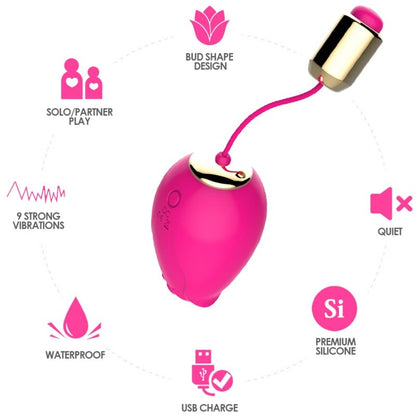ARMONY - MANDALA EGG VIBRATOR G-SPOT REMOTE CONTROL FUCHSIA - ToysByMonk