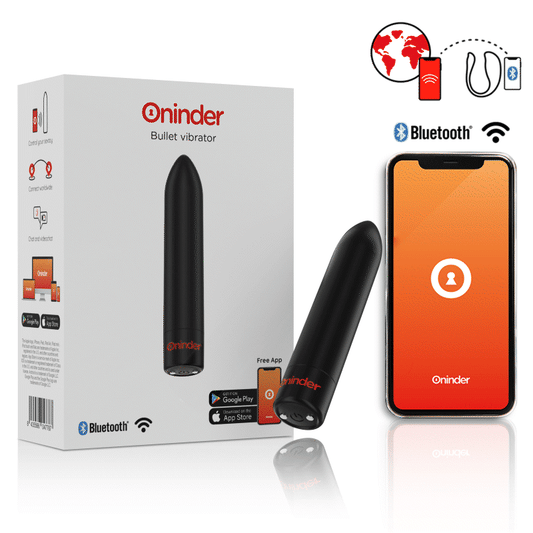 ONINDER - BERLIN BULLET VIBRATOR BLACK 9 MODES 8.5 X 2 CM - FREE APP - ToysByMonk