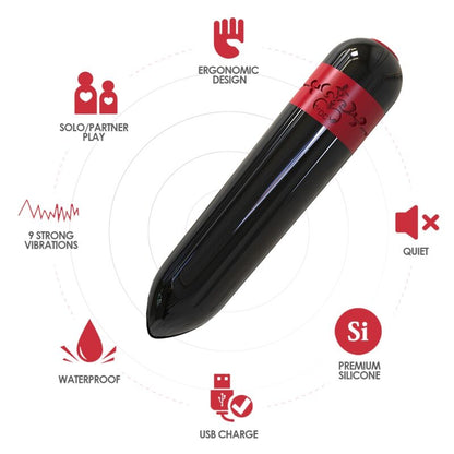 ARMONY - ROCKET VIBRATOR BULLET REMOTE CONTROL BLACK - ToysByMonk