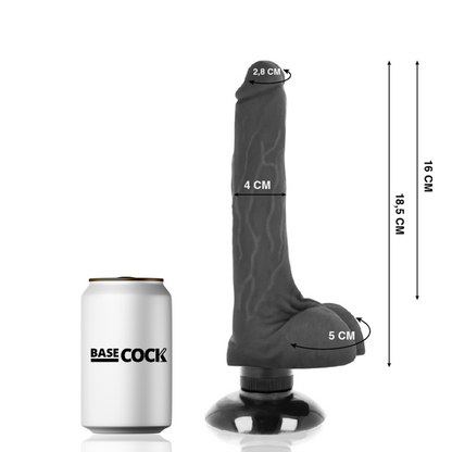 BASECOCK - REALISTIC VIBRATOR 2-1 FLESH 18.5 CM -O- 4 CM BASECOCK