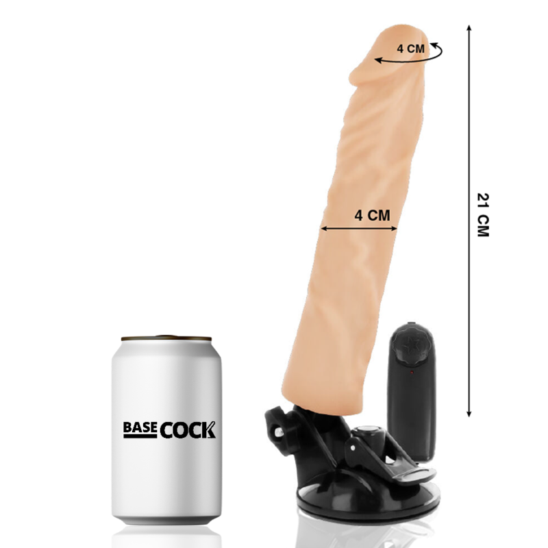 BASECOCK - REALISTIC VIBRATOR REMOTE CONTROL FLESH 21 CM -O- 4 CM BASECOCK