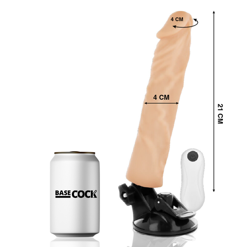 BASECOCK - REALISTIC VIBRATOR REMOTE CONTROL FLESH 21 CM -O- 4 CM - ToysByMonk