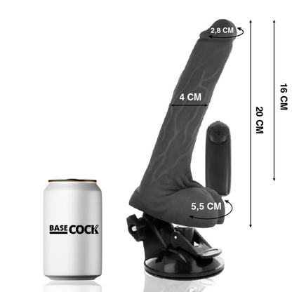 BASECOCK - REALISTIC NATURAL REMOTE CONTROL VIBRATOR WITH TESTICLES 20 CM -O- 4 CM - ToysByMonk