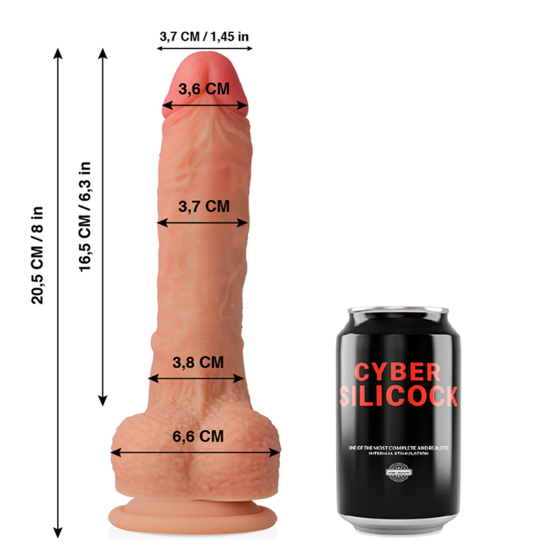 CYBER SILICOCK - CONNOR ULTRA REALISTIC SOFT LIQUID SILICONE 20.5 CM -O- 3.7 CM - ToysByMonk