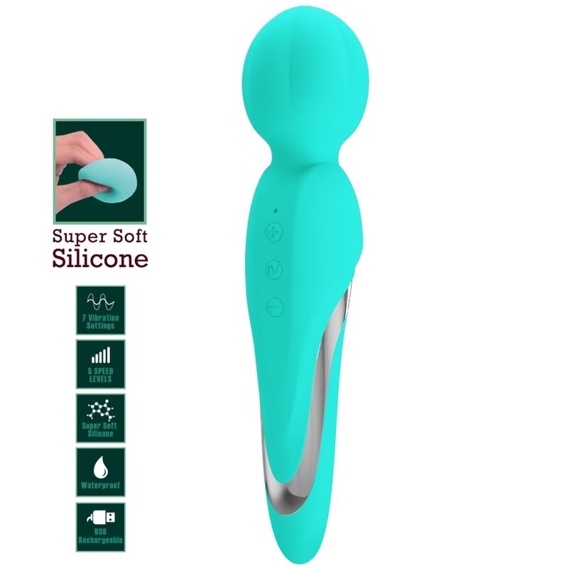 PRETTY LOVE - WALTER VIBRATOR WAND AQUA GREEN PRETTY LOVE FLIRTATION