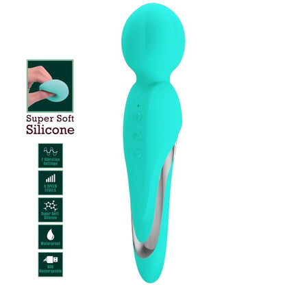 PRETTY LOVE - WALTER VIBRATOR WAND AQUA GREEN PRETTY LOVE FLIRTATION