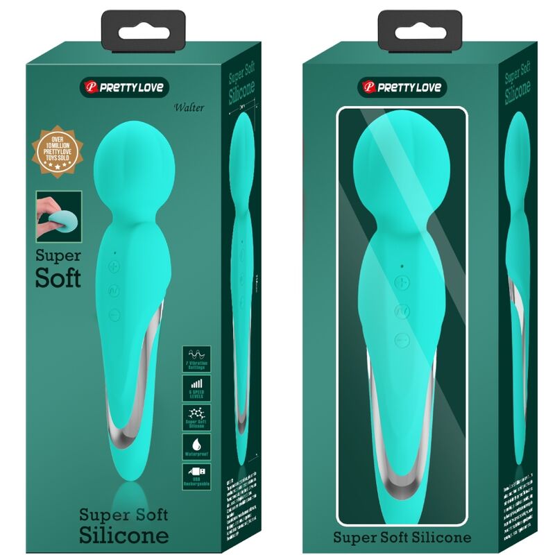 PRETTY LOVE - WALTER VIBRATOR WAND AQUA GREEN PRETTY LOVE FLIRTATION
