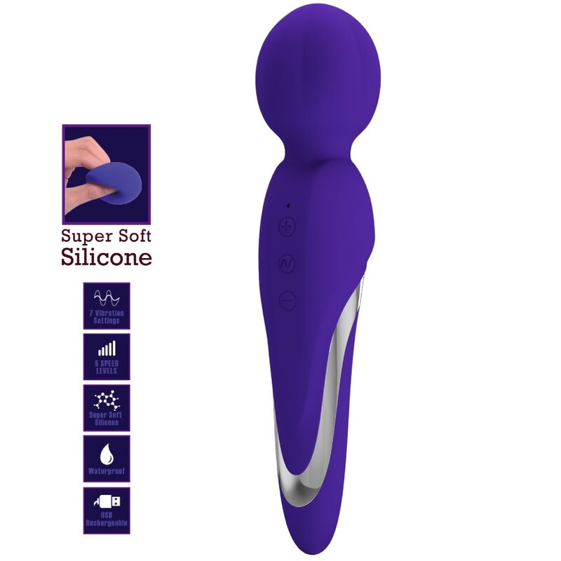PRETTY LOVE - WALTER VIBRATOR WAND PURPLE - ToysByMonk