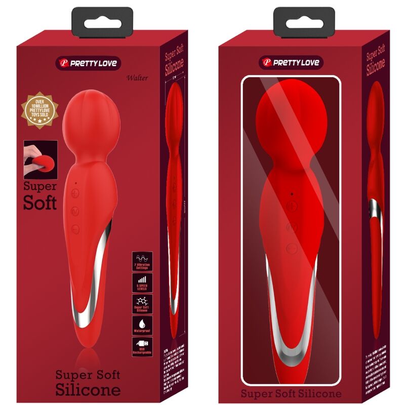 PRETTY LOVE - WALTER VIBRATOR WAND RED - ToysByMonk