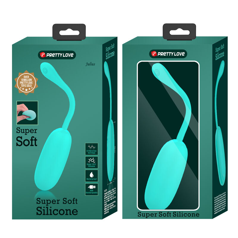 PRETTY LOVE - JULIUS WATERPROOF-RECHARGEABLE VIBRATING EGG AQUA GREEN - ToysByMonk
