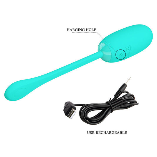 PRETTY LOVE - JULIUS WATERPROOF-RECHARGEABLE VIBRATING EGG AQUA GREEN PRETTY LOVE SMART