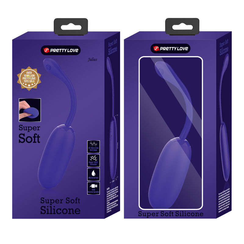 PRETTY LOVE - JULIUS WATERPROOF-RECHARGEABLE VIBRATING EGG PURPLE - ToysByMonk