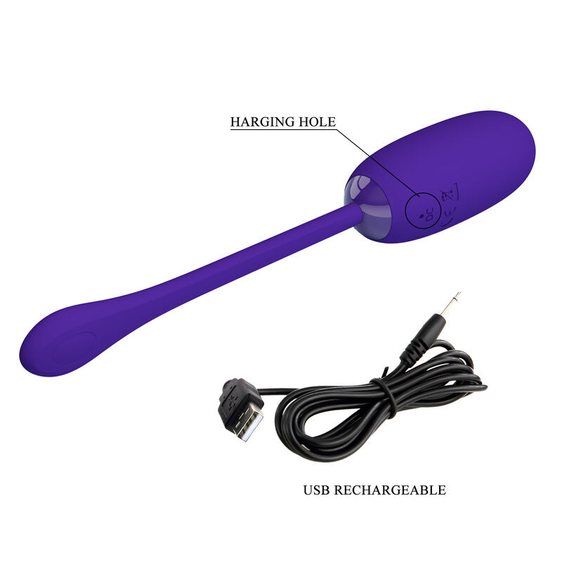 PRETTY LOVE - JULIUS WATERPROOF-RECHARGEABLE VIBRATING EGG PURPLE PRETTY LOVE SMART