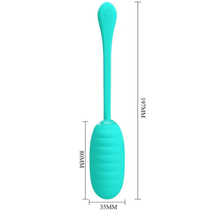 PRETTY LOVE - KIRK RECHARGEABLE VIBRATING EGG AQUA GREEN - ToysByMonk