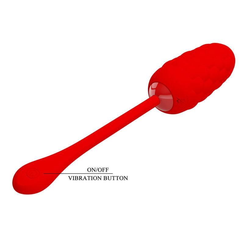 PRETTY LOVE - VIBRATING EGG WITH RED RECHARGEABLE MARINE TEXTURE - ToysByMonk