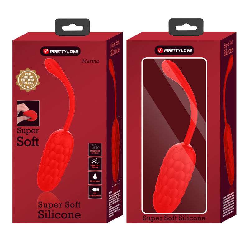 PRETTY LOVE - VIBRATING EGG WITH RED RECHARGEABLE MARINE TEXTURE - ToysByMonk