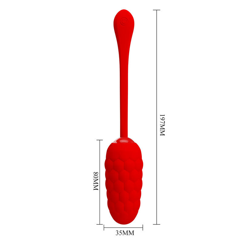 PRETTY LOVE - VIBRATING EGG WITH RED RECHARGEABLE MARINE TEXTURE - ToysByMonk