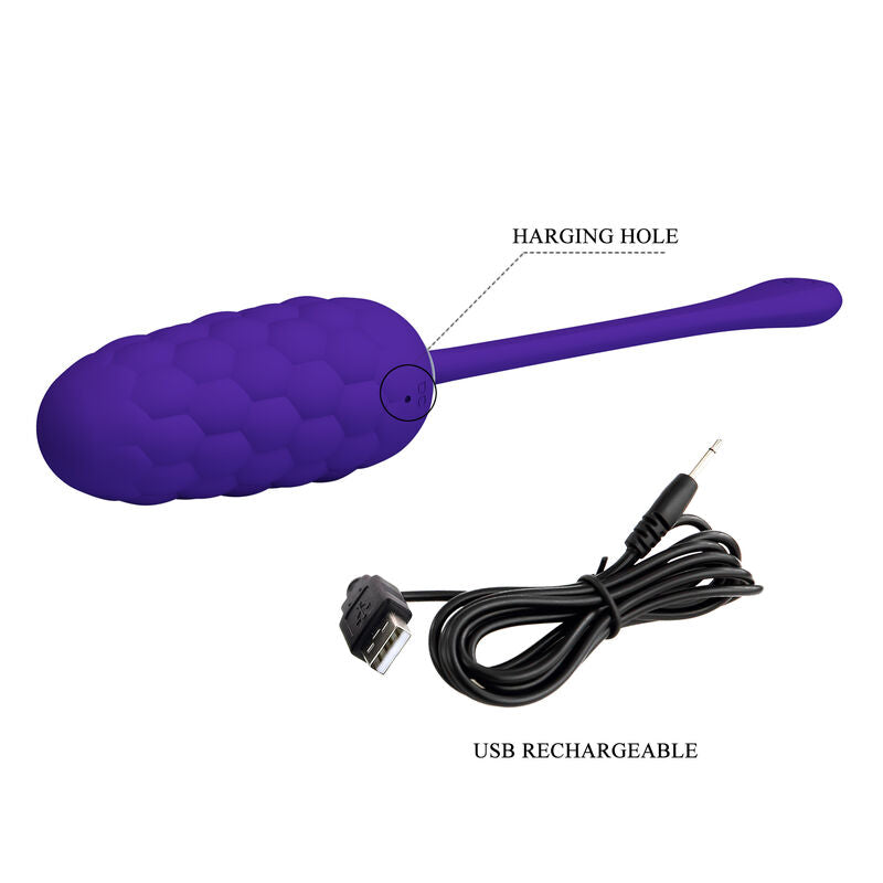 PRETTY LOVE - VIBRATING EGG WITH PURPLE RECHARGEABLE MARINE TEXTURE - ToysByMonk