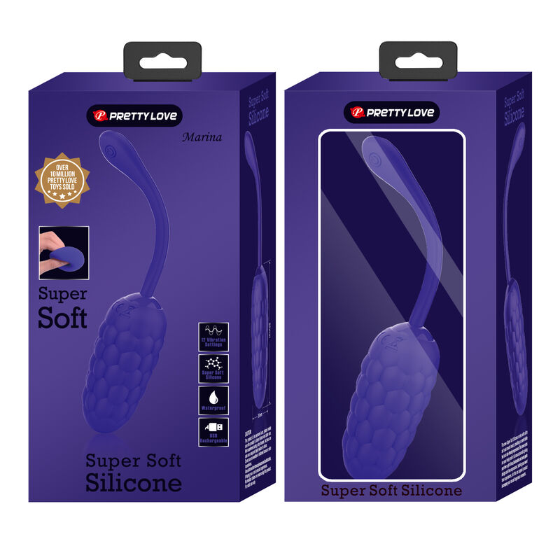 PRETTY LOVE - VIBRATING EGG WITH PURPLE RECHARGEABLE MARINE TEXTURE - ToysByMonk