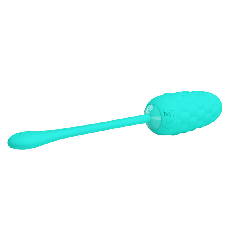 PRETTY LOVE - VIBRATING EGG WITH AQUA GREEN RECHARGEABLE MARINE TEXTURE PRETTY LOVE SMART