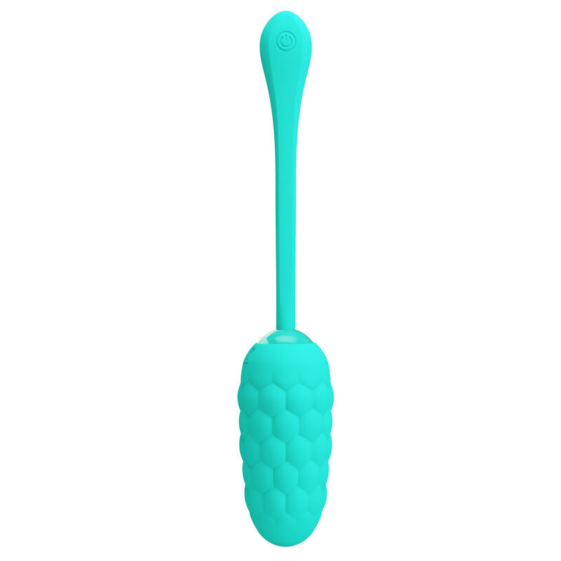 PRETTY LOVE - VIBRATING EGG WITH AQUA GREEN RECHARGEABLE MARINE TEXTURE PRETTY LOVE SMART