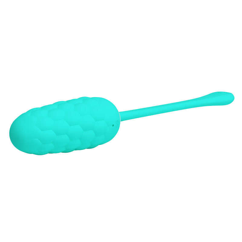 PRETTY LOVE - VIBRATING EGG WITH AQUA GREEN RECHARGEABLE MARINE TEXTURE PRETTY LOVE SMART