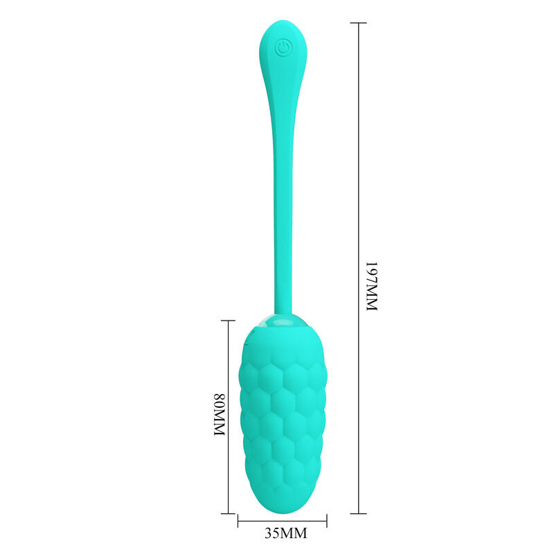 PRETTY LOVE - VIBRATING EGG WITH AQUA GREEN RECHARGEABLE MARINE TEXTURE - ToysByMonk