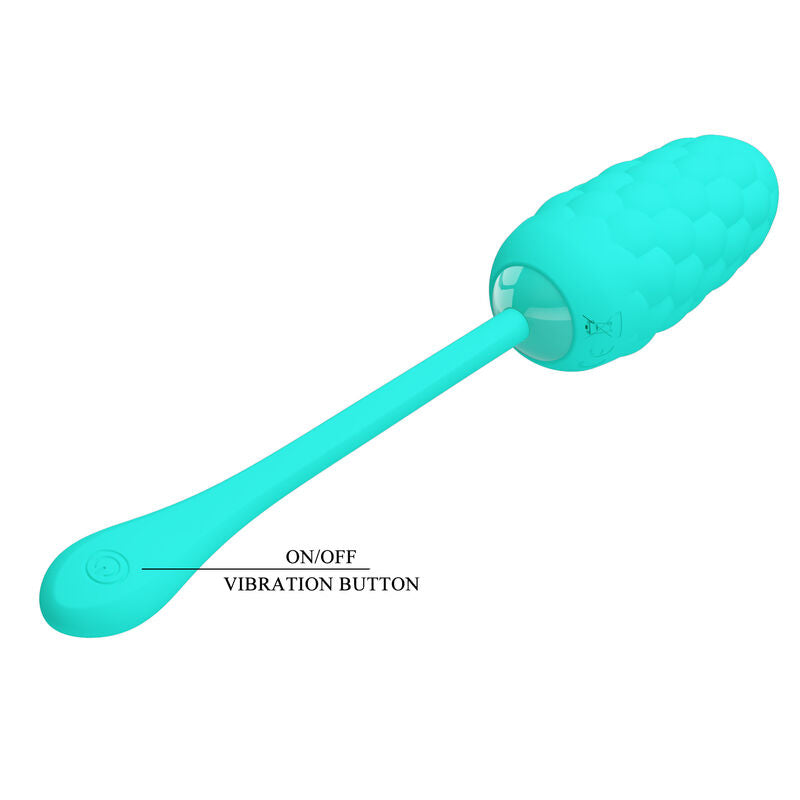 PRETTY LOVE - VIBRATING EGG WITH AQUA GREEN RECHARGEABLE MARINE TEXTURE - ToysByMonk