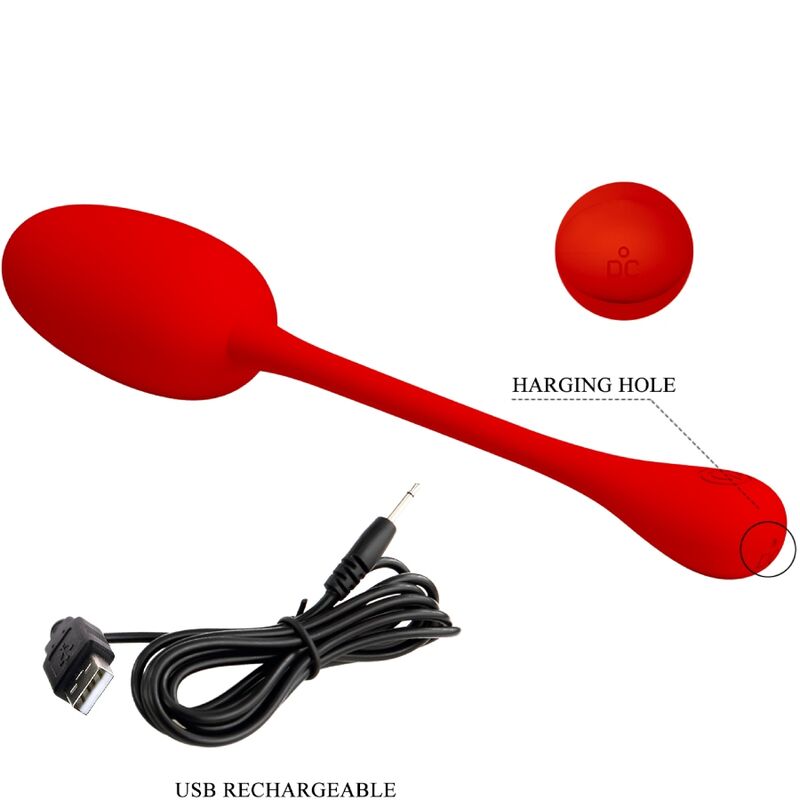 PRETTY LOVE - KNUCKER RED RECHARGEABLE VIBRATING EGG - ToysByMonk