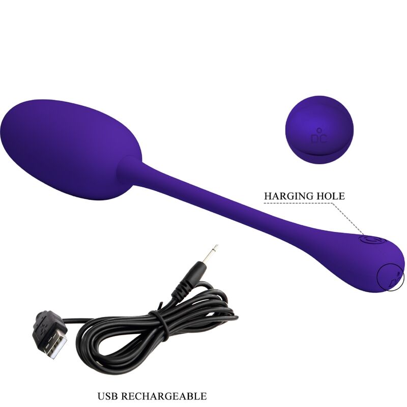 PRETTY LOVE - KNUCKER PURPLE RECHARGEABLE VIBRATING EGG - ToysByMonk