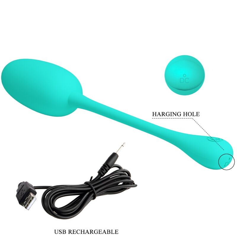 PRETTY LOVE - KNUCKER WATER GREEN RECHARGEABLE VIBRATING EGG PRETTY LOVE FLIRTATION