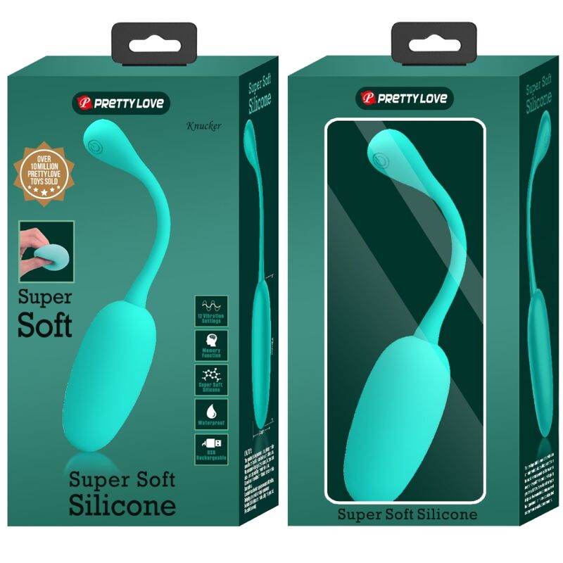 PRETTY LOVE - KNUCKER WATER GREEN RECHARGEABLE VIBRATING EGG - ToysByMonk