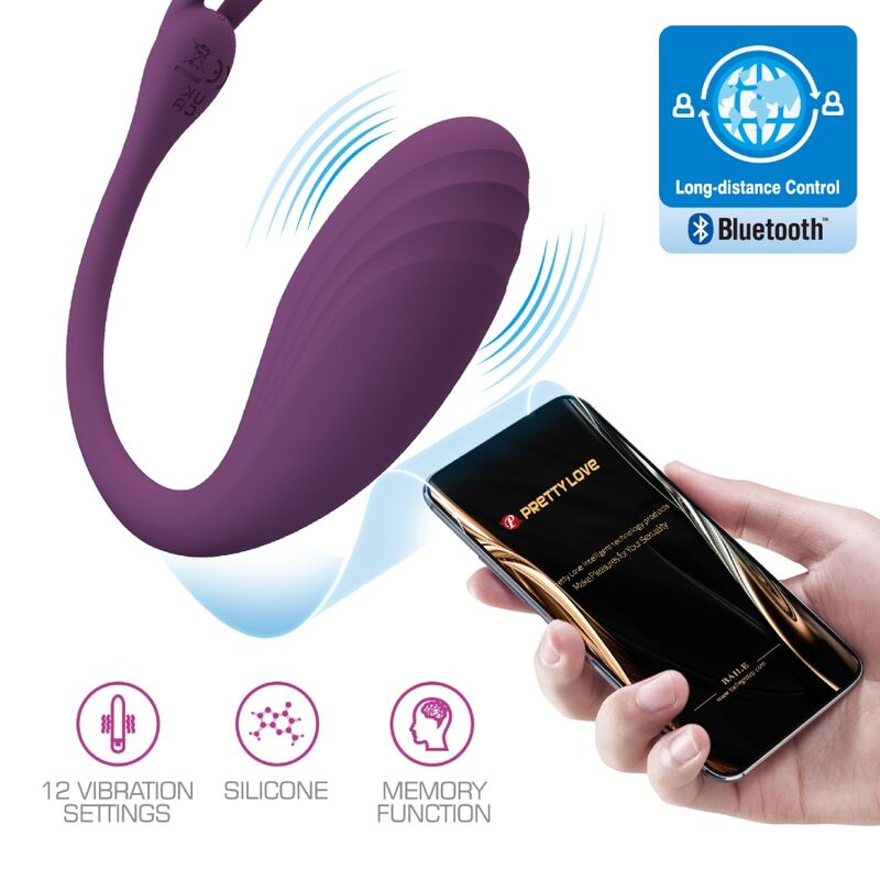 PRETTY LOVE - CATALINA VIBRATOR APP REMOTE CONTROL PURPLE PRETTY LOVE LED