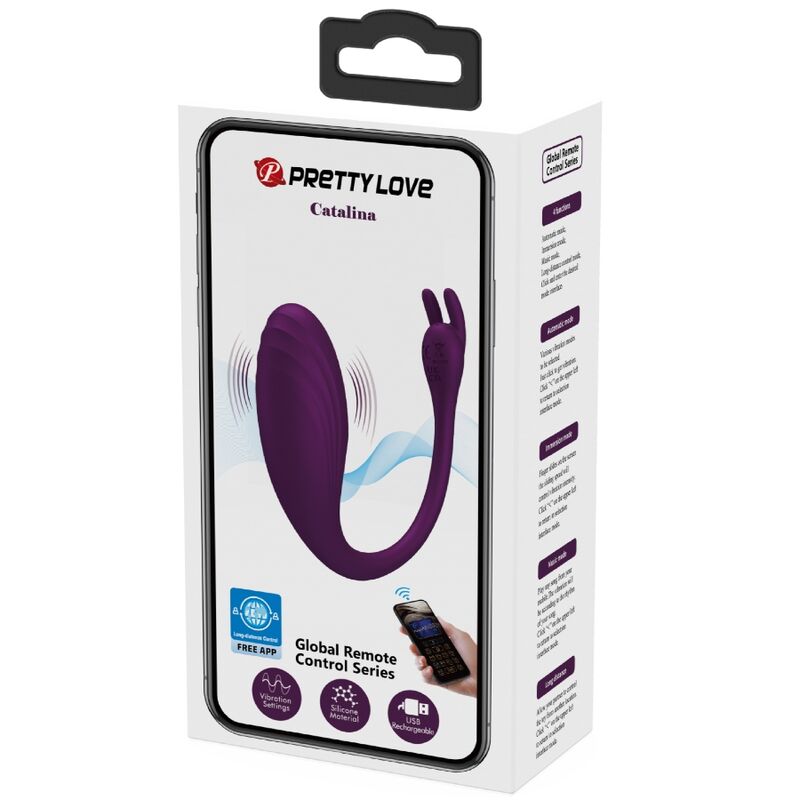 PRETTY LOVE - CATALINA VIBRATOR APP REMOTE CONTROL PURPLE PRETTY LOVE LED