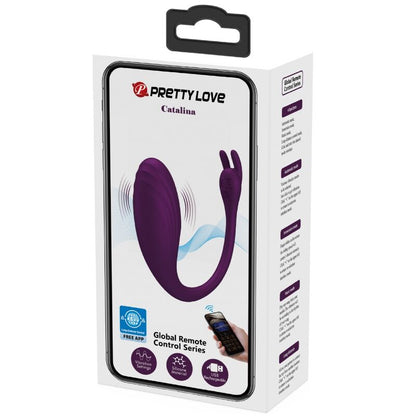 PRETTY LOVE - CATALINA VIBRATOR APP REMOTE CONTROL PURPLE PRETTY LOVE LED