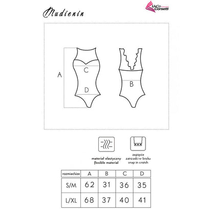 LIVCO CORSETTI FASHION - MUDIENIN LC 90654 BODY BLACK - ToysByMonk