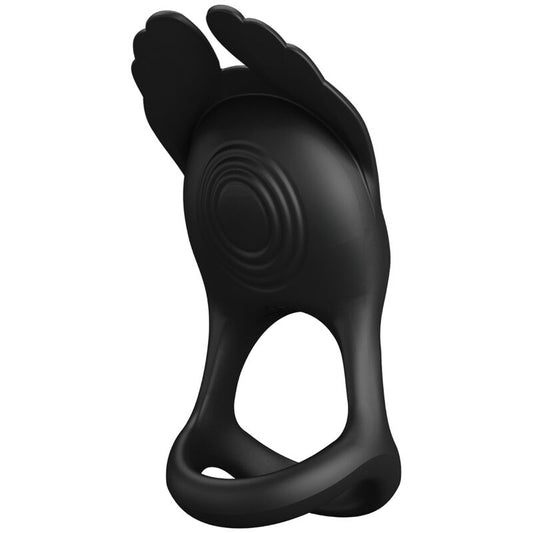 PRETTY LOVE - SILAS VIBRANT PENIS RING 7 VIBRATIONS BLACK SILICONE - ToysByMonk