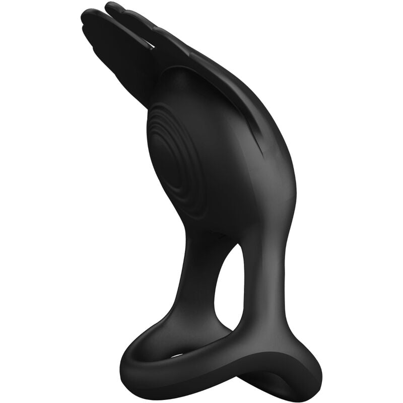 PRETTY LOVE - SILAS VIBRANT PENIS RING 7 VIBRATIONS BLACK SILICONE - ToysByMonk