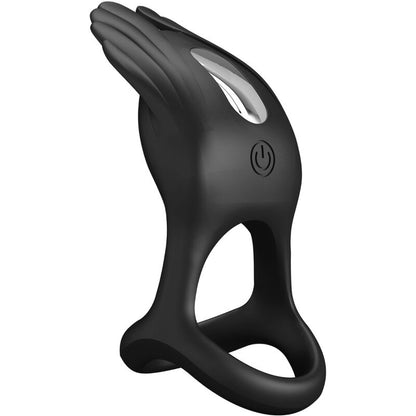 PRETTY LOVE - SILAS VIBRANT PENIS RING 7 VIBRATIONS BLACK SILICONE - ToysByMonk