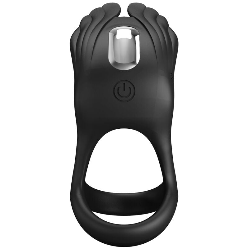 PRETTY LOVE - SILAS VIBRANT PENIS RING 7 VIBRATIONS BLACK SILICONE - ToysByMonk