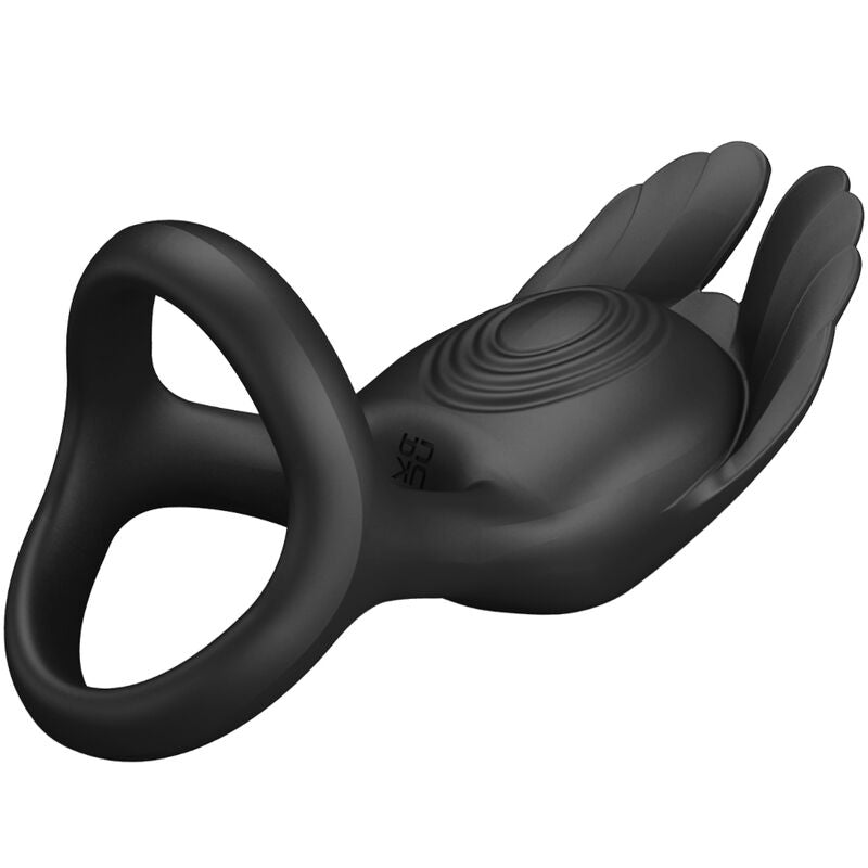 PRETTY LOVE - SILAS VIBRANT PENIS RING 7 VIBRATIONS BLACK SILICONE - ToysByMonk