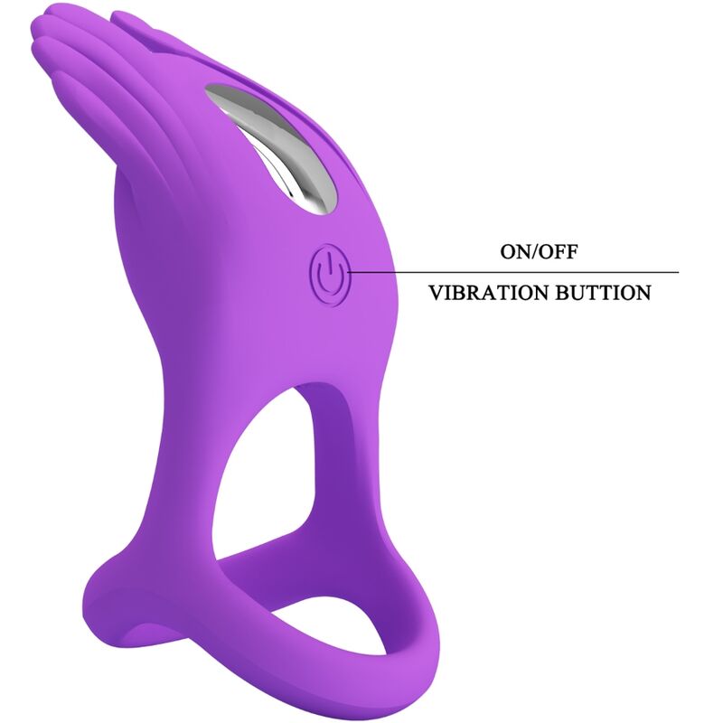 PRETTY LOVE - SILAS VIBRANT PENIS RING 7 VIBRATIONS PURPLE SILICONE - ToysByMonk